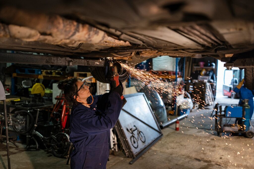 Repairing the Undercarriage of a Car