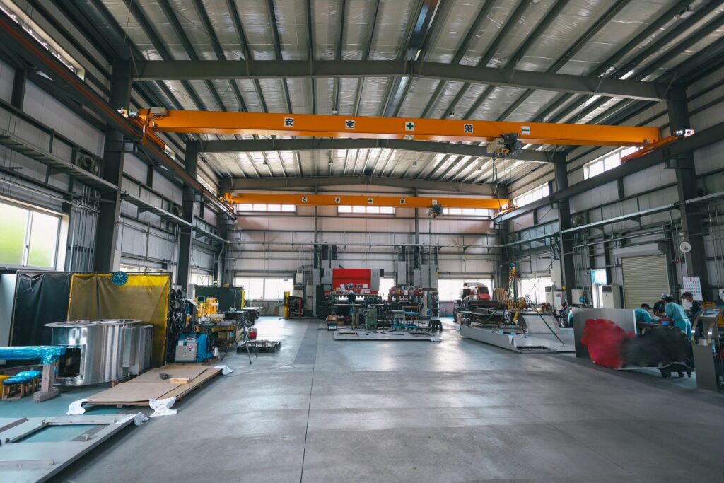 Inside factory area